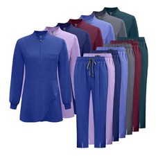 Muslim Long Sleeve Scrubs Uniform Dentist Doctor Medical Healtcare Scrub Set