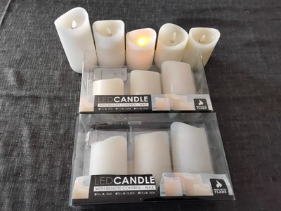 11 x LED Candle Kerzen mit Remote Control Wax Durchmesser 7,5 cm 10+12.5+15 cm