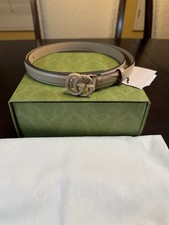 New Gucci GG Logo Buckle Pink Leather Belt Size 42 / 105 cm Fits a Waist 36 - 42