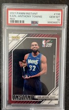 2021 Panini Instant - Karl-Anthony Towns #138 Red /99 New York Knicks KAT PSA 10