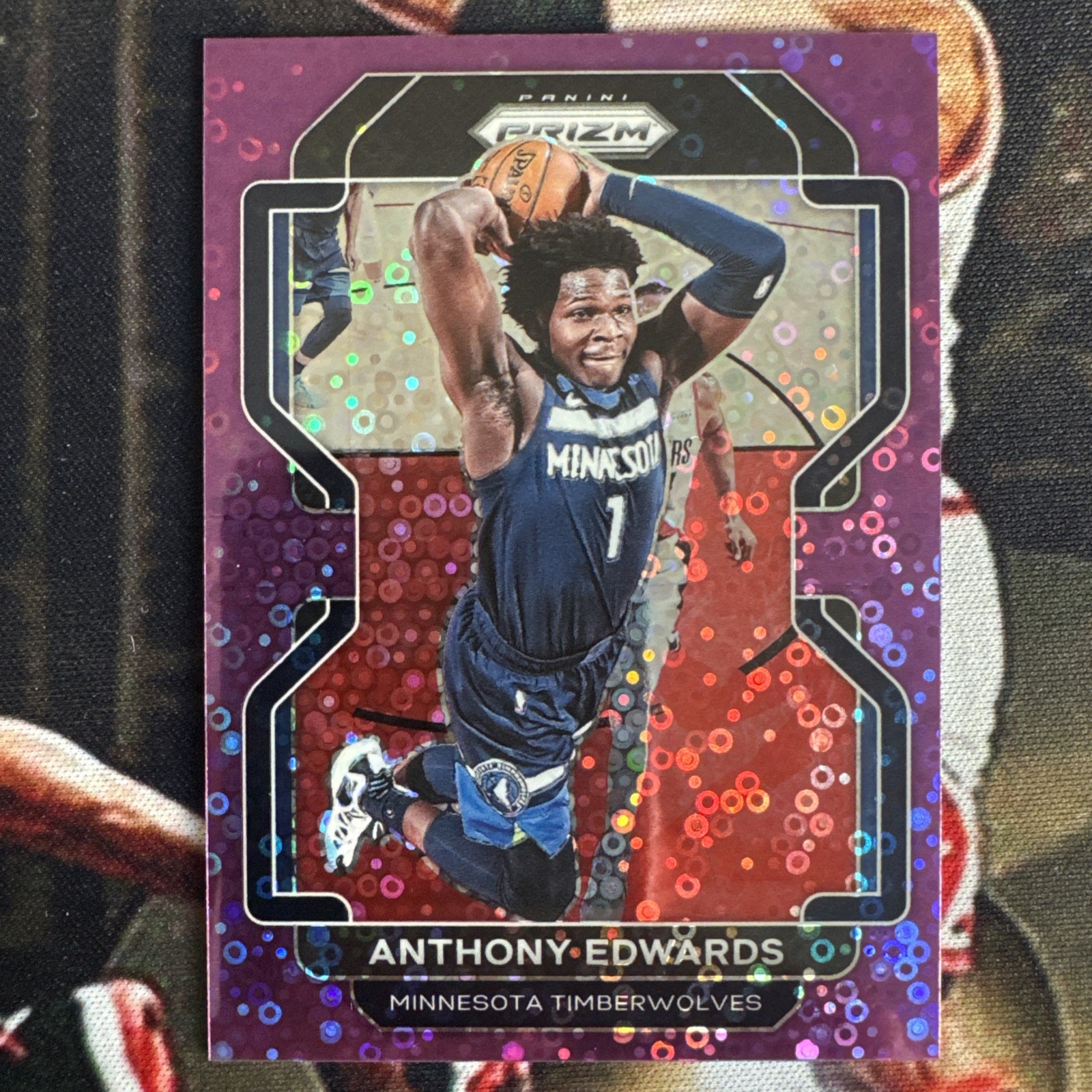 2021 Prizm Fast Break Purple Prizm /75 #37 Anthony Edwards - Timberwolves