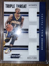 2015-16 Panini Threads - Triple Threat Materials George Hill #27 /199 (MEM)