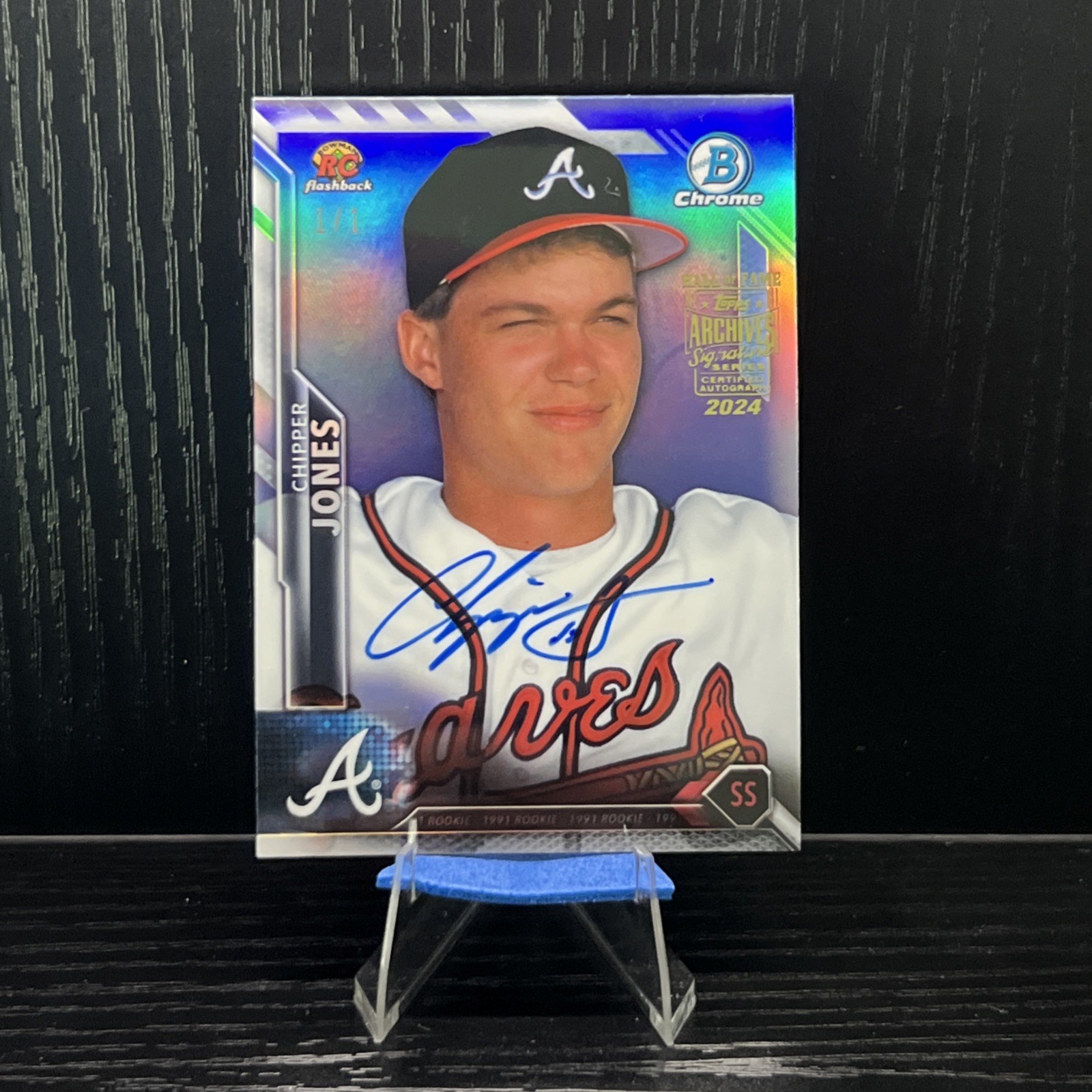 2024 Topps Archives Signature Series Hall Of Fame RC Flashback 1/1 Chipper Jones