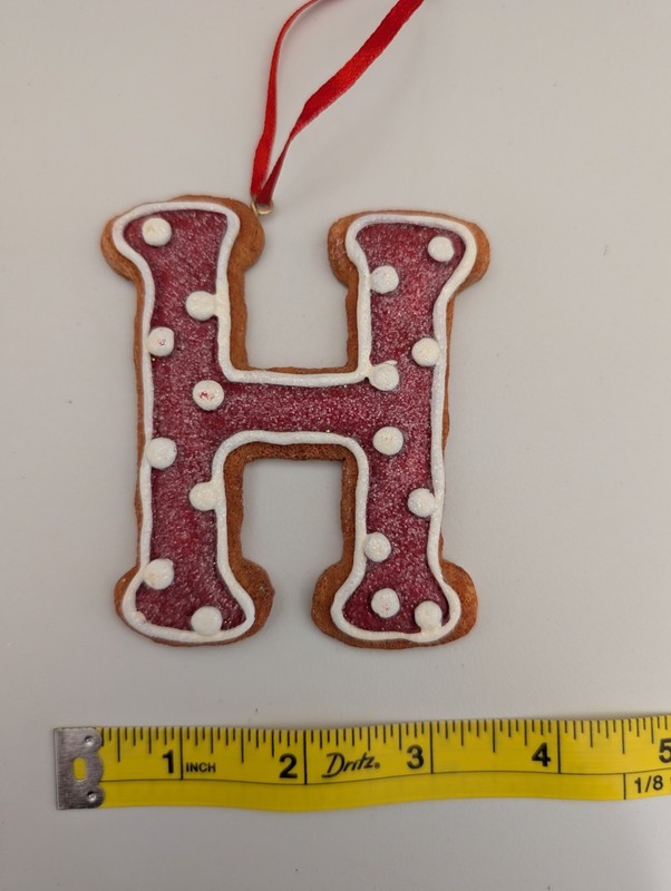 Red Polka Dot "H" Ornament