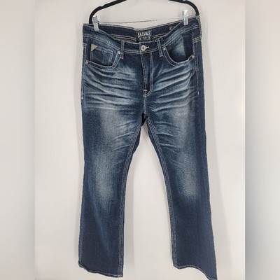 SALVAGE by BUCKLE Jeans Mens 36 X 33 Relaxed Fit Dark Wash Blue Denim