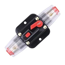ZOOKOTO 12V-24V DC Car Audio Inline Circuit Breaker Reset Fuse Holders 10A