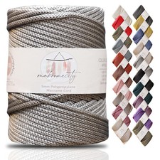 Premium Polyester Macrame Cord 5mm x 104 Yards Light Grey Polypropylene Bag Rug
