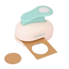1.5 Inch Scallop Circle Punch | Lever Press Hole Punch for Crafts & Scrapbooking