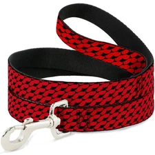 Dog Leash Mustache Monogram Black/Red