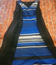 Torrid Womens Striped Color Block Black Blue Dress Plus Sz 1