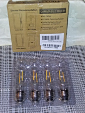 4PK EDISON T10 LED Tubular Light Bulbs, 2W 25W , 2700K, Clear Tube, E26