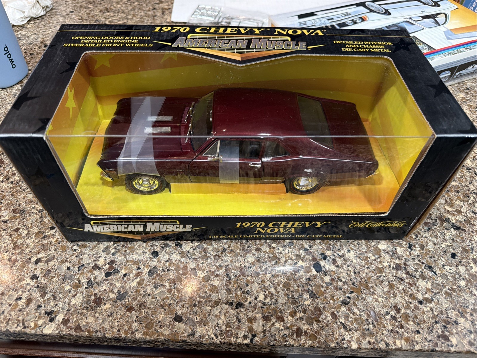 AMERICAN MUSCLE 1:18 SCALE 1970 CHEVY NOVA DIECAST! MAROON! 