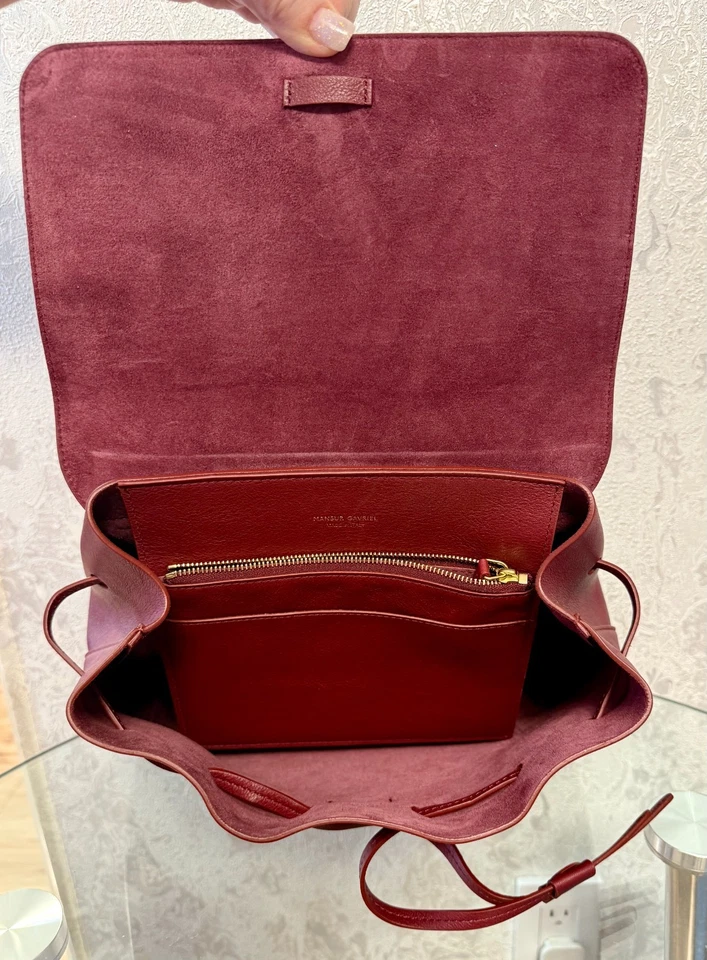 Bolso de Dama Mansur Gavriel Bolso de Cuero Italiano Borgoña - Hecho en Italia Foto 4 de 4