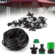 33ft Outdoor Patio Water Mister Nozzle Misting Cooling System Fan Cooler SET