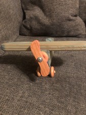 Hardwood Airplane- 9.5 Inches Long- Handmade- Used