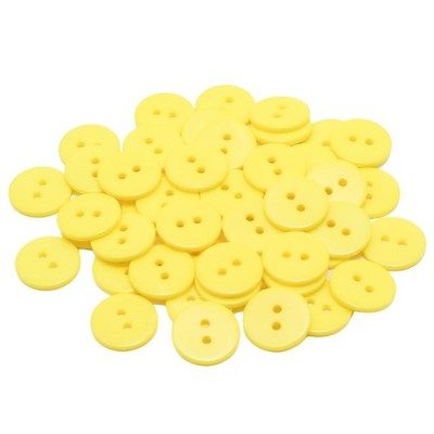 50 PCS 5/8 Inch 2 Holes Resin Buttons Light Yellow Sewing Sweater DIY Crafts