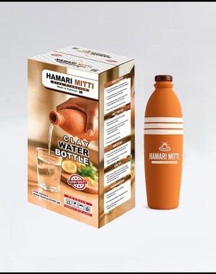 Handgefertigte Naturton Trinkflasche - Umweltfreundlich Terrakotta Selbstkühlend 1200ml