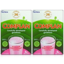 Image of 2x Complan Strawberry Flavour Nutrition Food Supplement Drink 4x55g Sachets