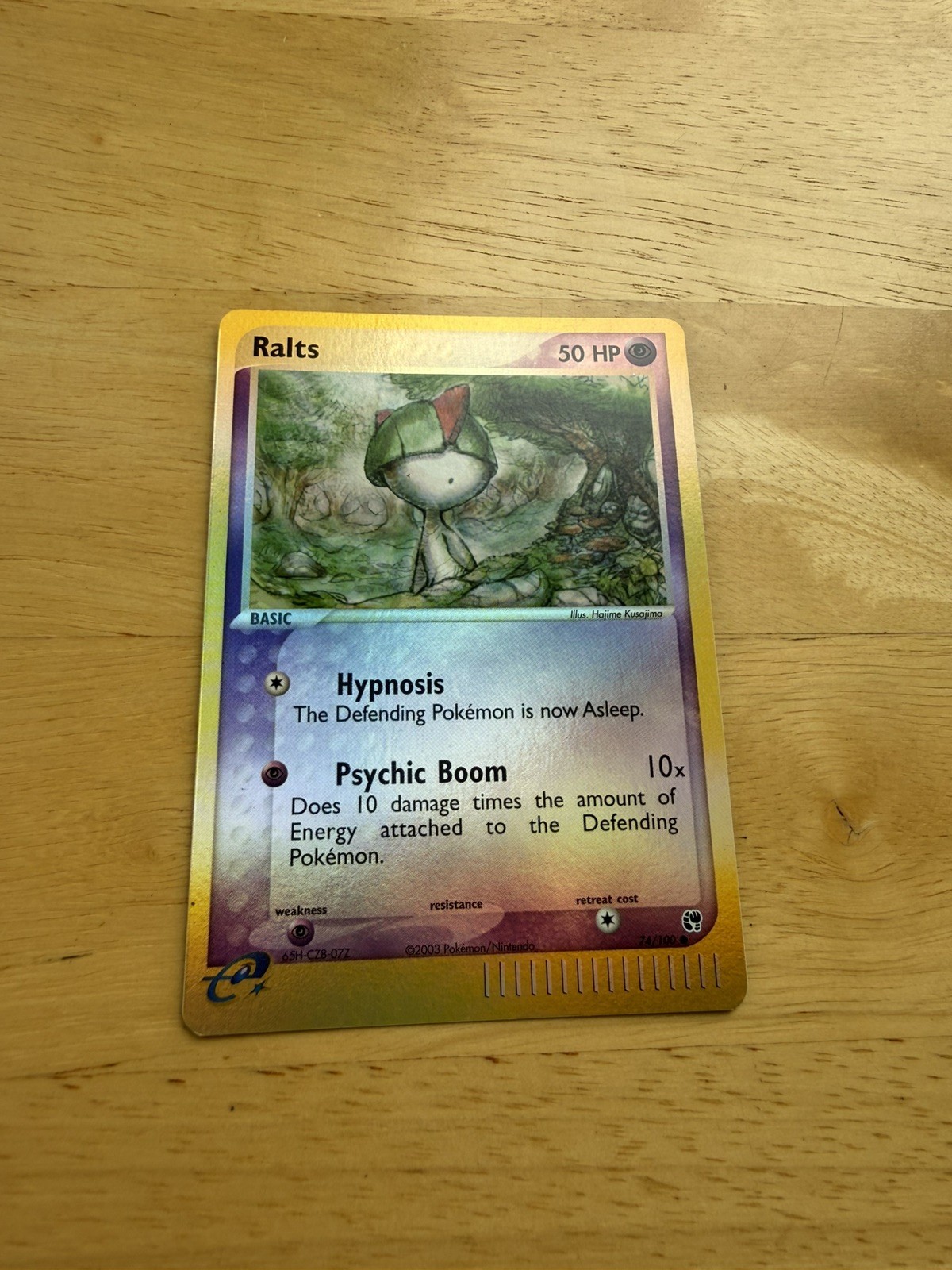 Pokemon Ralts #74/100 Reverse Holo from the EX Sandstorm set - lightly played