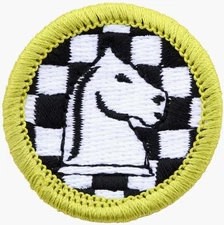 BSA CHESS MERIT BADGE CURRENT MINT TYPE L SINCE 1910 BACK