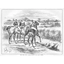 HORSE RACING The New GNH Rules Waiting for Each Other - Antique Print 1882