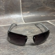 Y2K Rimless Sunglasses Silver Metal Wrap Shield Gradient Lenses Futuristic