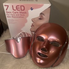 7 LED Skin Care Mask for Face and Neck Skin Rejuvenation Light Therapy Facial Ca