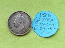 1826 Silver One SHILLING Coin King George IV (1820-30) (5.60grams) ESC1257 S3812
