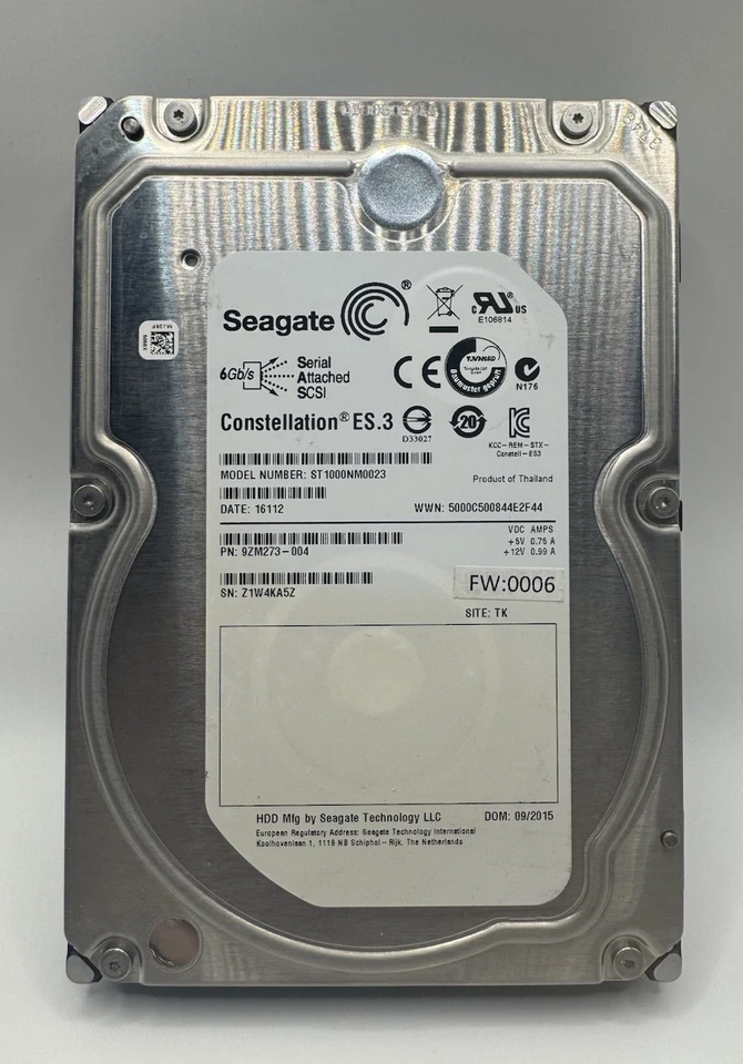 ST1000NM0023 Seagate ES.3 1TB 7.2K RPM 6Gb/s 3.5" SAS Hard Drive - (ZERO HOURS) - Image 2 of 4