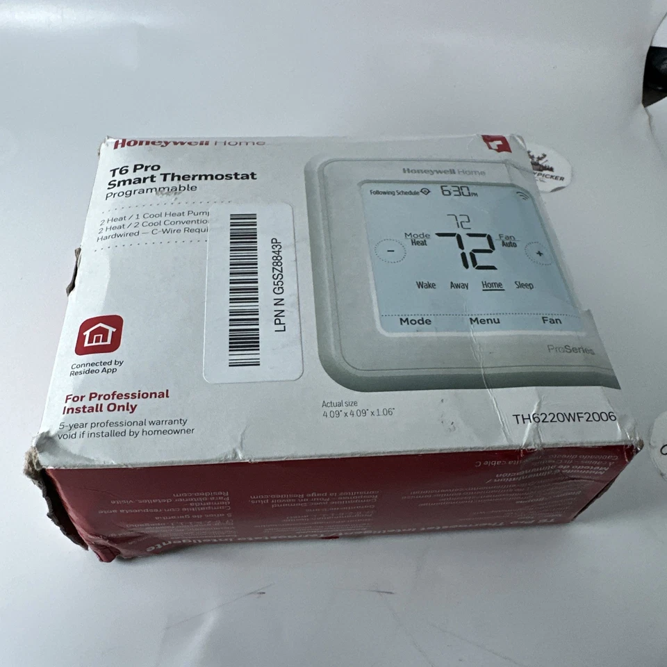 Termostato inteligente Honeywell Home T6 Pro WiFi programável TH6220WF2006 - Imagem 2 de 4