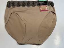 NWT BALI ONE SMOOTH U Hi-Cut Panties 2362 Size XL 8 Beige 3 Pairs