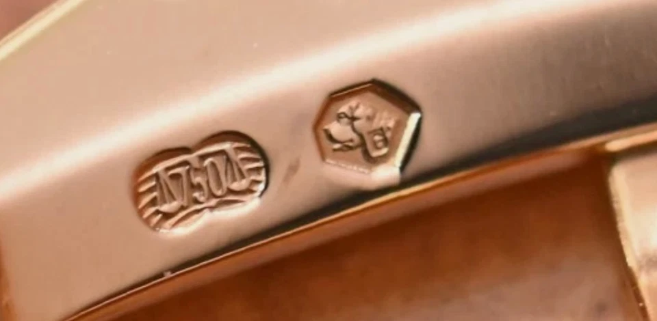 Hebilla Patek Philippe Calatrava Tang genuina de oro rosa de 18 quilates de 16 mm 5905R, 5205R Foto 2 de 3