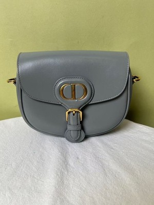Dior Bobby Bag Gray Leather Gold Hardware Chip Shoulder Crossbody