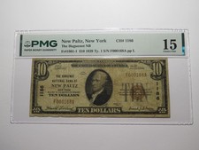 $10 1929 New Paltz New York National Currency Bank Note Bill Ch. #1186 F15 PMG