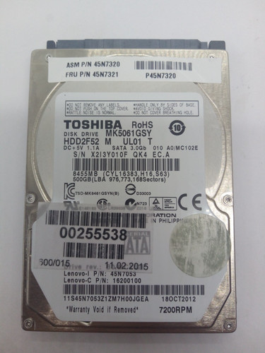 TOSHIBA**MK5061GSY** 500GB*** SATA HDD Notebook 2,5'' ZOLL#NFP1955