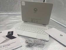 Tablet Keyboard Cases, 2 In1 Tablet Cover Set with White Bluetooth Keyboard