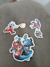 Lot Of 3 Mario Bros Brothers Vinyl Video Game Stickers Decals mario Kart Luigi