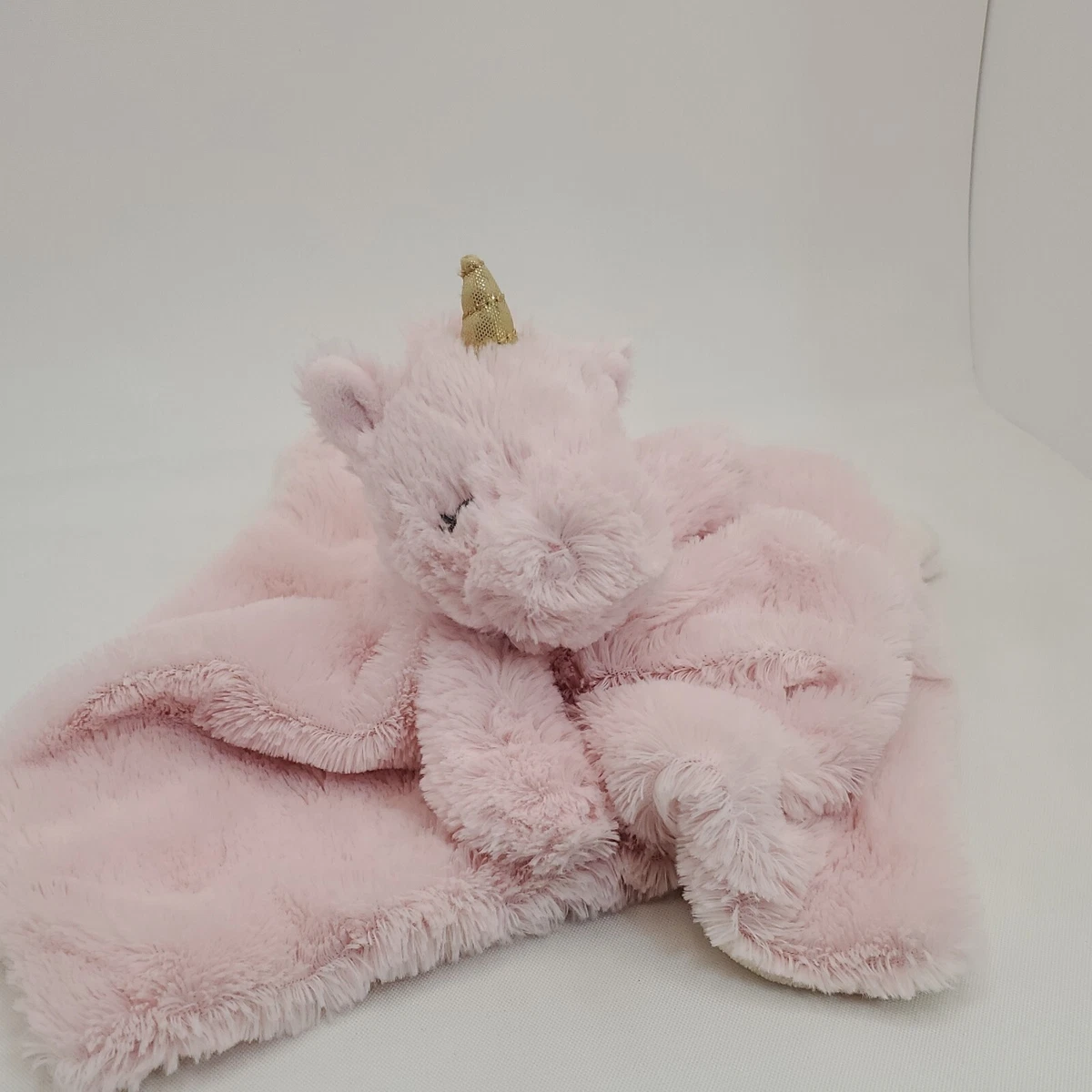 Kellytoy K. Luxe Baby Security Blanket PINK Unicorn Lovey Plush Rattles NEW