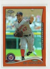 2014 Topps Chrome Orange Refractor Gio Gonzalez #195 WASHINGTON NATIONALS