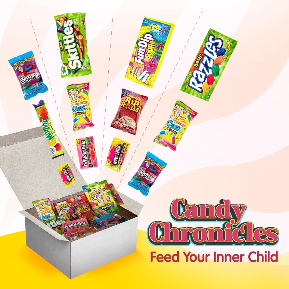 Super Sour Candy Variety Pack - Assorted Sour Candy Box - Sour Candy ...