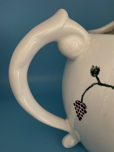Hand-Painted Quimper Style Ceramic White & Colorful Floral Pitcher Folk Art EUC - Picture 6 of 8