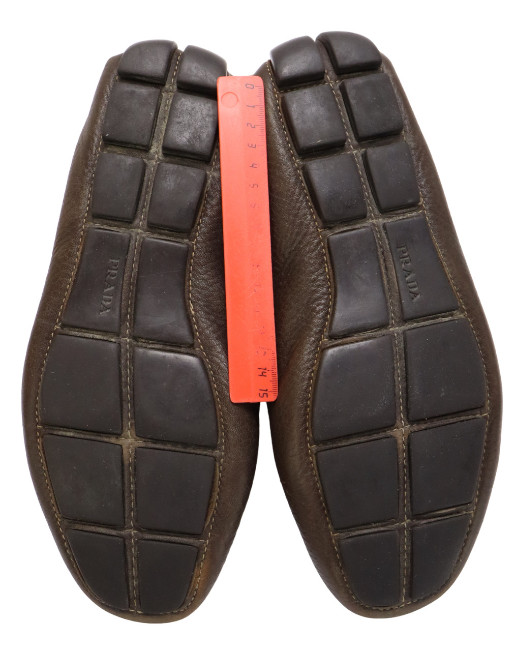 PRADA  Casual Shoes Men's EU 41 Leather Square Toe Slip On Brown Loafers thumbnail 8