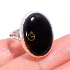 Natural Black Onyx Gemstone Ring 925 Sterling Silver Ring Birthday Gift for Her