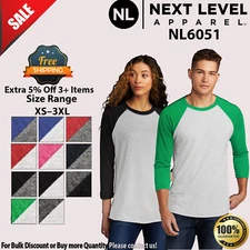 Next Level 6051 Unisex Raglan Sleeve Tri Blend Crew Neck Stylish T-Shirt