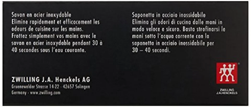 Zwilling J.A Henckels Twin Saponetta rimuovi odore in acciaio INOX lucidato opac - Immagine 3 di 4