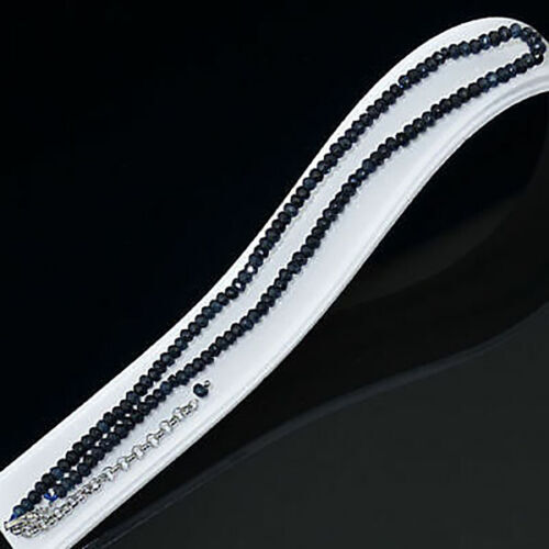 Facettiert 2x4 mm Blau Kyanit Rondell Edelsteine Perlen Halskette 18 Zoll Silber Verschluss AA - Bild 8 von 12