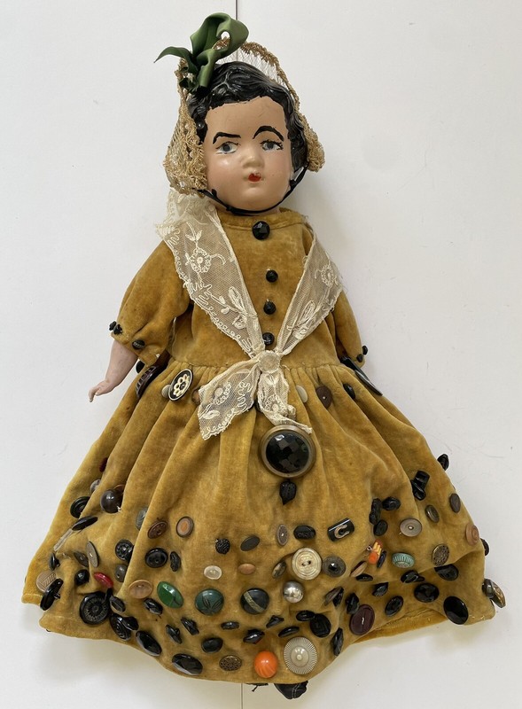 Vintage 21" Doll With Composite Head, Porcelain Arms