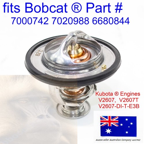 fits Bobcat Thermostat & Gasket 7000742 7020988 6680844 Kubota V2607T S570 S590 - Afbeelding 3 van 10