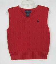 Polo Ralph Lauren Boy's Vest Cable Knit Size 2/2 NEW