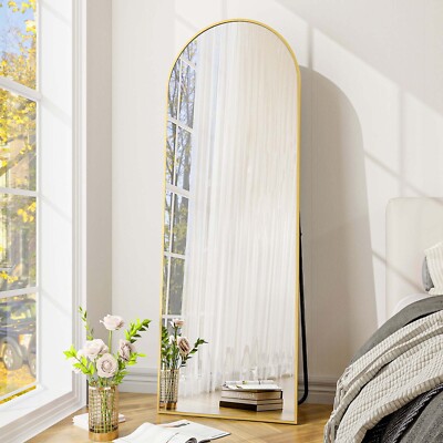 Full Length Mirror, 64''x21'' Arched, gold 